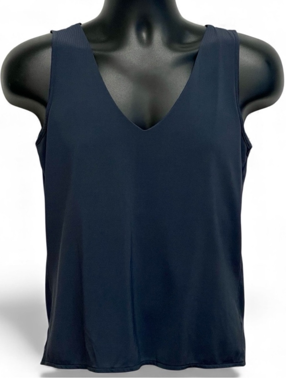 Banana Republic Navy V Neck Shell Tank Top Small Minimalist Blouse